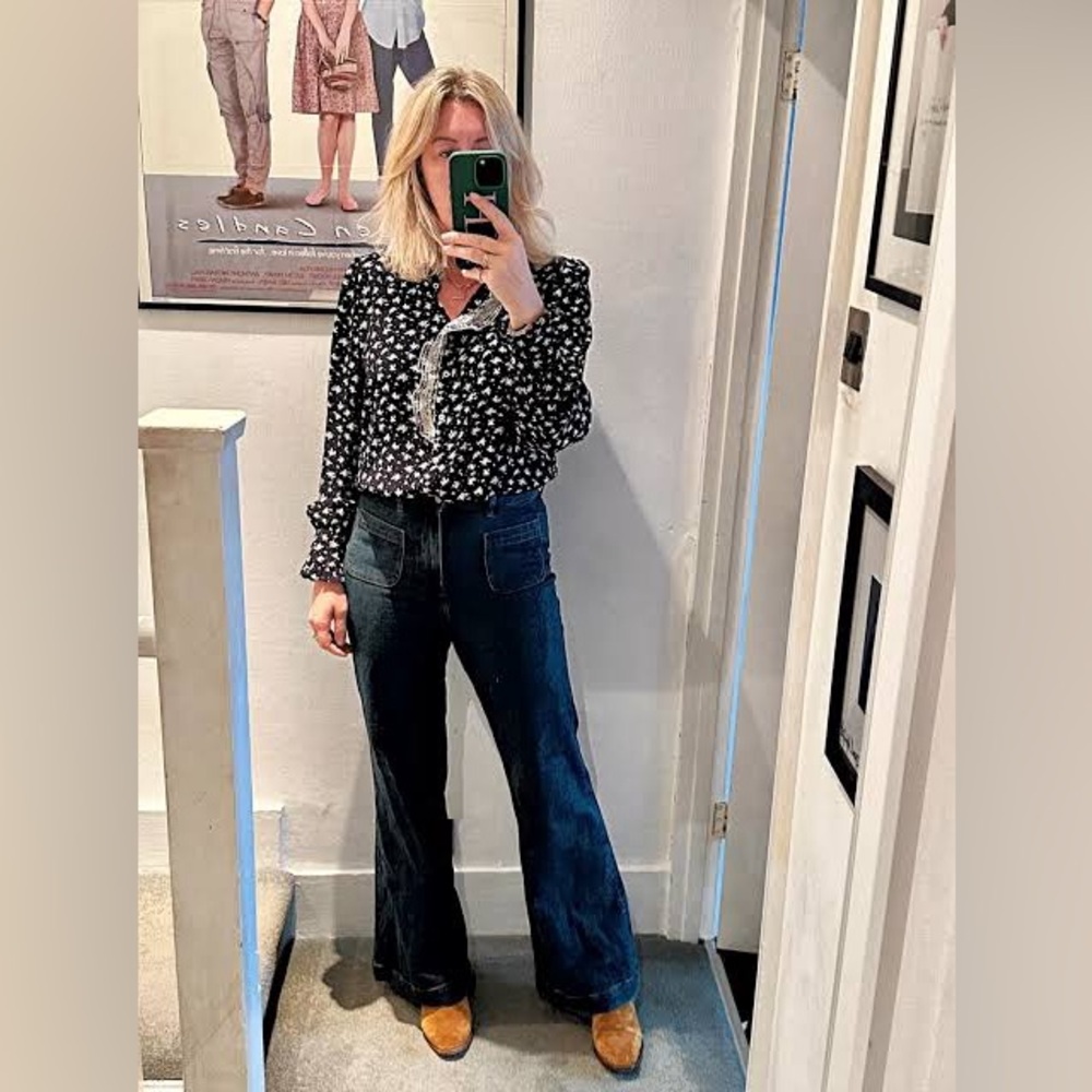 Sézane x SEA NY Chlo Shirt in Navy Floral Pattern FR 40 / US 8 - Picture 16 of 16